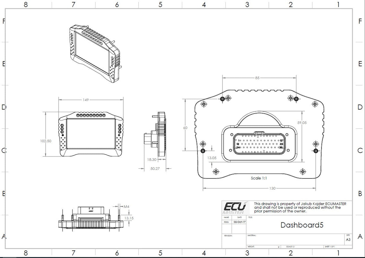 ECU Master ADU5 Advanced Display Unit - Rev 2