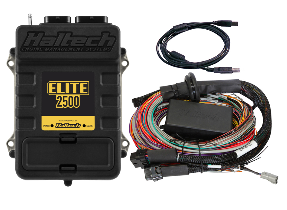 Haltech Elite 2500 ECU + Premium Universal Wire-in Harness Kit Length: 2.5m (8')